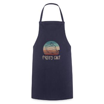 Retro Vintage Pastry Chef Pastries - Cooking Apron - navy - Front - AI Model Male 185 dark (185cm)
