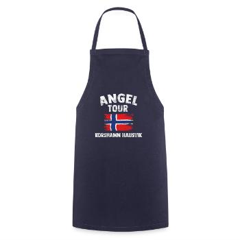 KORSHAMN - Angel Tour Norvège Personnalisable - Tablier de cuisine - marine - Devant - AI Model Male 185 dark (185cm)