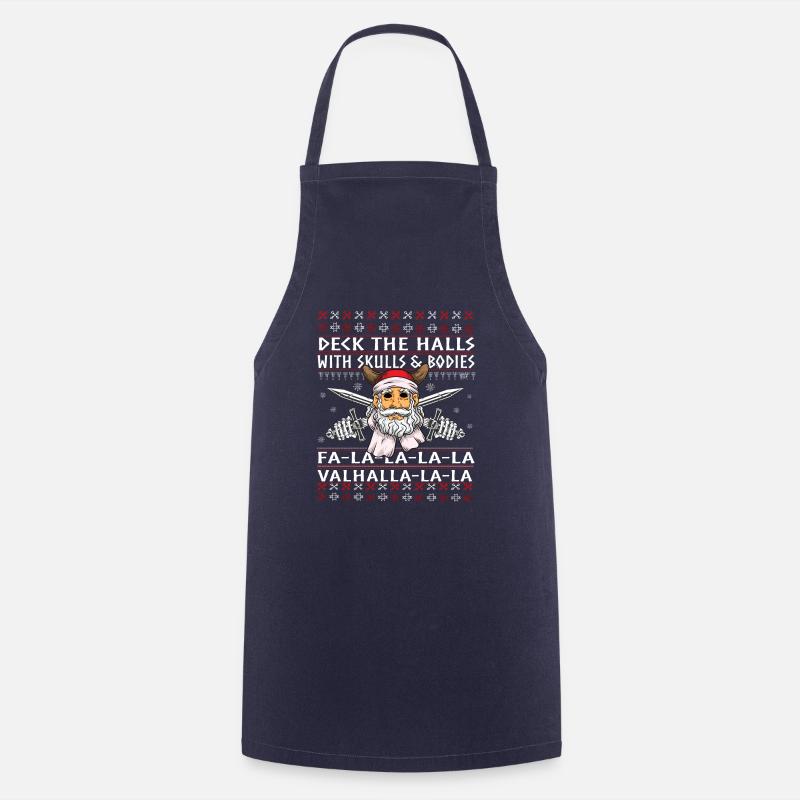 Fun Wikinger hässlicher Weihnachtspullover - Kochschürze - Navy