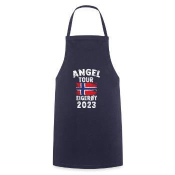 EIGERÖY 2023 - Angel Tour 2023 Norwegen Geschenk - Kochschürze - Navy - Vorne - AI Model Male 185 dark (185cm)
