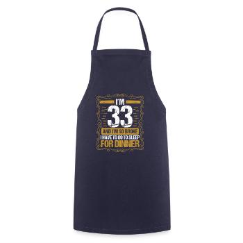 33 Idea Funny Go to Sleep for Dinner Year Humor - Kochschürze - Navy - Vorne - AI Model Male 185 dark (185cm)