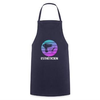 Retro Esthéticien Cosmétologie - Tablier de cuisine - marine - Devant - AI Model Male 185 dark (185cm)
