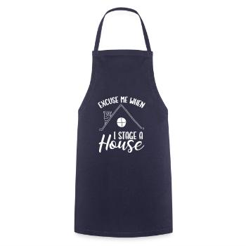 Home Staging Excuse me when I stage a house - Kochschürze - Navy - Vorne - AI Model Male 185 dark (185cm)