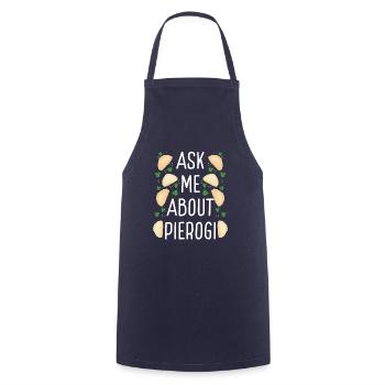 Pierogi Maker Posez-moi des questions sur Pierogi Polish Food - Tablier de cuisine - marine - Devant - AI Model Male 185 dark (185cm)