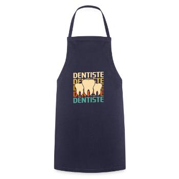 Retro Dentiste Dentisterie - Tablier de cuisine - marine - Devant - AI Model Male 185 dark (185cm)