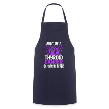 Thyroid Cancer Awareness Aunt Nephew Niece - Cooking Apron - navy - Front - AI Model Male 185 dark (185cm)