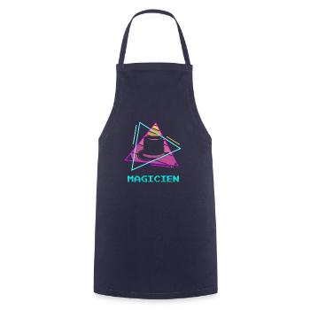 Retro Magicien Magique Magie - Tablier de cuisine - marine - Devant - AI Model Male 185 dark (185cm)