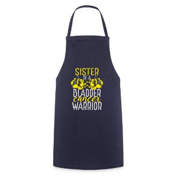 Sister Bladder Cancer Awareness Sibling Twin - Cooking Apron - navy - Front - AI Model Male 185 dark (185cm)