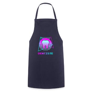 Retro Dentiste Dentisterie - Tablier de cuisine - marine - Devant - AI Model Male 185 dark (185cm)