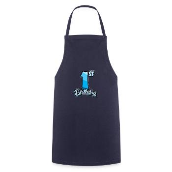 1st Birthday Kids Toodler First Birthday - Cooking Apron - navy - Front - AI Model Male 185 dark (185cm)