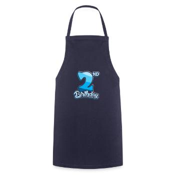 2nd Birthday Kids Toodler Second Birthday - Cooking Apron - navy - Front - AI Model Male 185 dark (185cm)