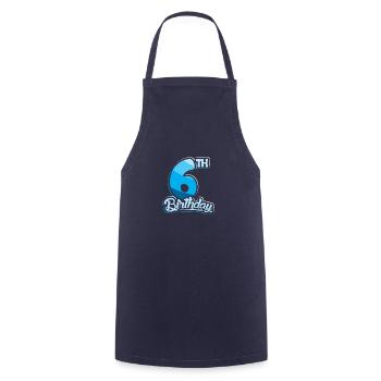 6th Birthday Kids Toodler Six Birthday - Cooking Apron - navy - Front - AI Model Male 185 dark (185cm)