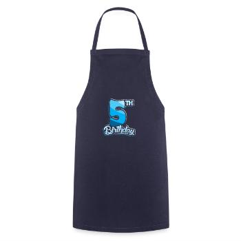 5th Birthday Kids Toodler Five Birthday - Cooking Apron - navy - Front - AI Model Male 185 dark (185cm)
