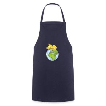 Earth Day Cute Cat loves world - Kochschürze - Navy - Vorne - AI Model Male 185 dark (185cm)