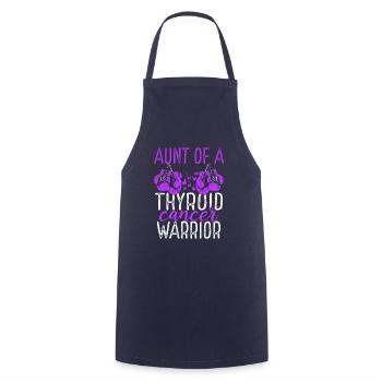 Aunt Thyroid Cancer Awareness Niece Nephew - Cooking Apron - navy - Front - AI Model Male 185 dark (185cm)