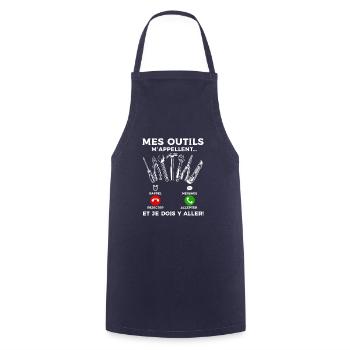 Mes Outils M'Appellent Et Je Dois Y Aller - Tablier de cuisine - marine - Devant - AI Model Male 185 dark (185cm)