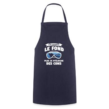 Plus J'Approche Le Fond Plus Je M'Éloigne Des Cons - Tablier de cuisine - marine - Devant - AI Model Male 185 dark (185cm)