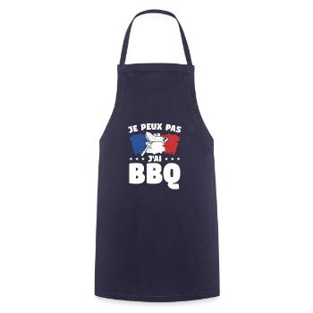 Je Peux Pas J'ai BBQ Barbecue Grillades Grillade - Tablier de cuisine - marine - Devant - AI Model Male 185 dark (185cm)