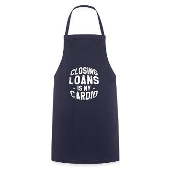 Closing Loans Is My Cardio Mortgage Real Estate - Cooking Apron - navy - Front - AI Model Male 185 dark (185cm)