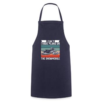 Retro I Can't I Have Plans On The Snowmobile - Cooking Apron - navy - Front - AI Model Male 185 dark (185cm)