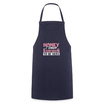 Honey I paused Everything to be Here - Cooking Apron - navy - Front - AI Model Male 185 dark (185cm)