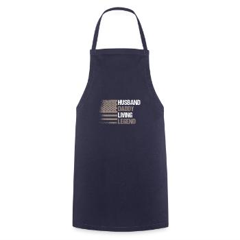 USA Flag Husband Daddy Living Legend - Kochschürze - Navy - Vorne - AI Model Male 185 dark (185cm)