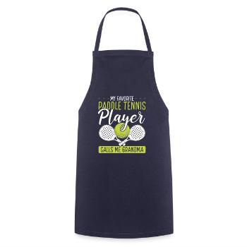 Joueur de paddle-tennis Mon préféré m’appelle grand-mère - Tablier de cuisine - marine - Devant - AI Model Male 185 dark (185cm)