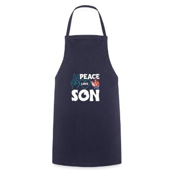 Peace Love Mom Son Boy - Cooking Apron - navy - Front - AI Model Male 185 dark (185cm)