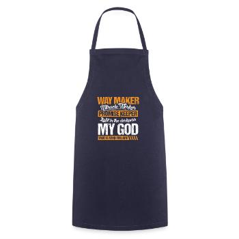 Way Maker Miracle Worker Jesus Christian Bible - Kochschürze - Navy - Vorne - AI Model Male 185 dark (185cm)