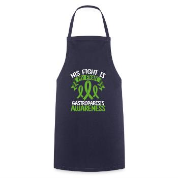 Mois du ruban de gastroparésie Son combat est mon combat - Tablier de cuisine - marine - Devant - AI Model Male 185 dark (185cm)