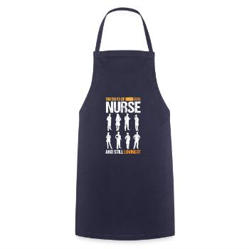 Infirmière 100 jours de vie amoureuse infirmière - Tablier de cuisine - marine - Devant - AI Model Male 185 dark (185cm)