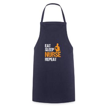 Manger Infirmière du sommeil Répéter Nursing Medicine Idée cadeau - Tablier de cuisine - marine - Devant - AI Model Male 185 dark (185cm)
