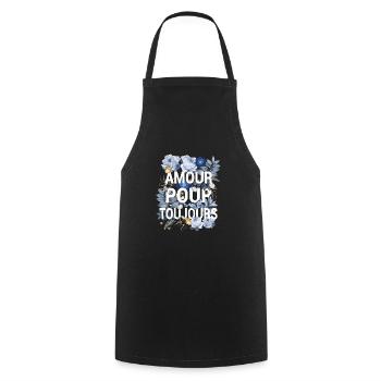 Amour Pour Toujours Saint Valentin - Tablier de cuisine - noir - Devant - AI Model Male 185 dark (185cm)
