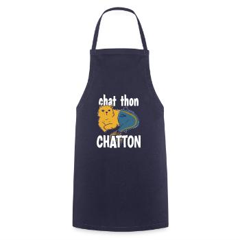 Chatton, Humour Homme Saint valentin - Tablier de cuisine - marine - Devant - AI Model Male 185 dark (185cm)