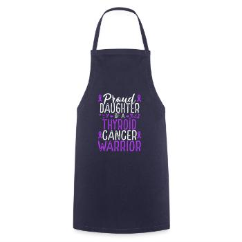 Thyroid Cancer Awareness Movement Daughter Ribbon - Cooking Apron - navy - Front - AI Model Male 185 dark (185cm)