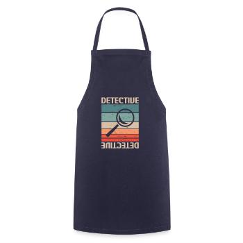 Vintage Retro Detective Investigator - Cooking Apron - navy - Front - AI Model Male 185 dark (185cm)