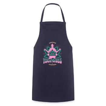 Inspirez Exhale Yoga Vibes en disant - Tablier de cuisine - marine - Devant - AI Model Male 185 dark (185cm)