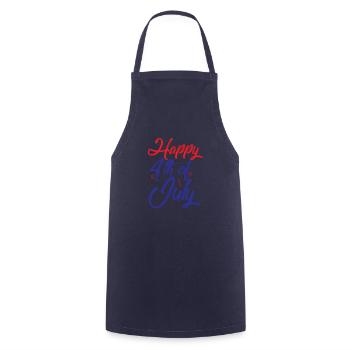 Happy 4th of July - Cooking Apron - navy - Front - AI Model Male 185 dark (185cm)