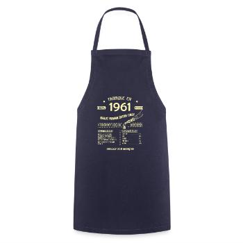 Super Original Anniversaire 62 ans vintage 1961 - Tablier de cuisine - marine - Devant - AI Model Male 185 dark (185cm)