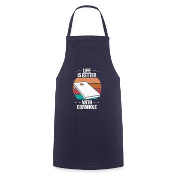 Cornhole Player Life is better with Cornhole Team - Kochschürze - Navy - Vorne - AI Model Male 185 dark (185cm)