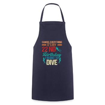 22 ans Scuba Diver Birthday Idea Snorkeling - Tablier de cuisine - marine - Devant - AI Model Male 185 dark (185cm)