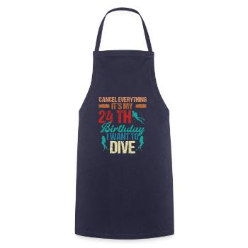 24 Year Old Scuba Diver Birthday Idea Snorkeling - Kochschürze - Navy - Vorne - AI Model Male 185 dark (185cm)