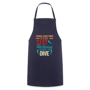 31 Year Old Scuba Diver Birthday Idea Snorkeling - Cooking Apron - navy - Front - AI Model Male 185 dark (185cm)