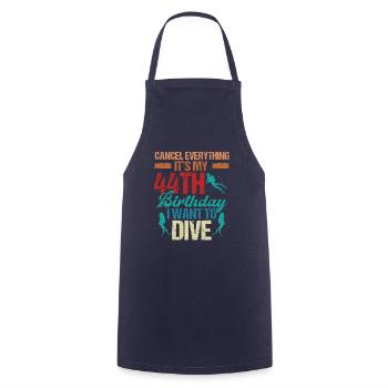 44 ans Scuba Diver Birthday Idea Snorkeling - Tablier de cuisine - marine - Devant - AI Model Male 185 dark (185cm)