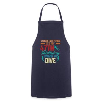 47 ans Scuba Diver Birthday Idea Snorkeling - Tablier de cuisine - marine - Devant - AI Model Male 185 dark (185cm)