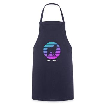 Retro Brittany Dog Lover - Cooking Apron - navy - Front - AI Model Male 185 dark (185cm)