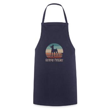 Vintage Retro German Pinscher Dog Lover - Cooking Apron - navy - Front - AI Model Male 185 dark (185cm)