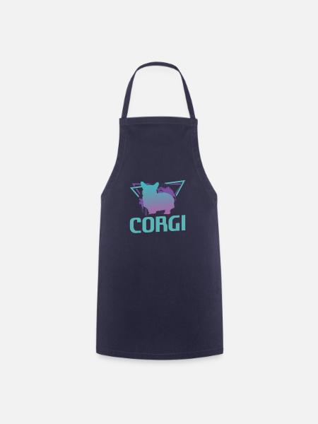Retro Corgi-Corgis-Hundeliebhaber - Kochschürze - Navy