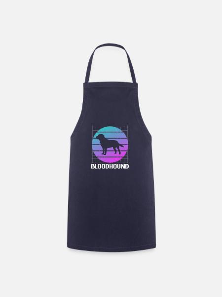 Retro Bluthund-Bluthund-Hundeliebhaber - Kochschürze - Navy