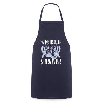 Eating Disorder Month Survivor Ribbon Boxing Glove - Cooking Apron - navy - Front - AI Model Male 185 dark (185cm)